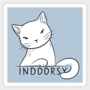 Indoorsy little white cat Magnet